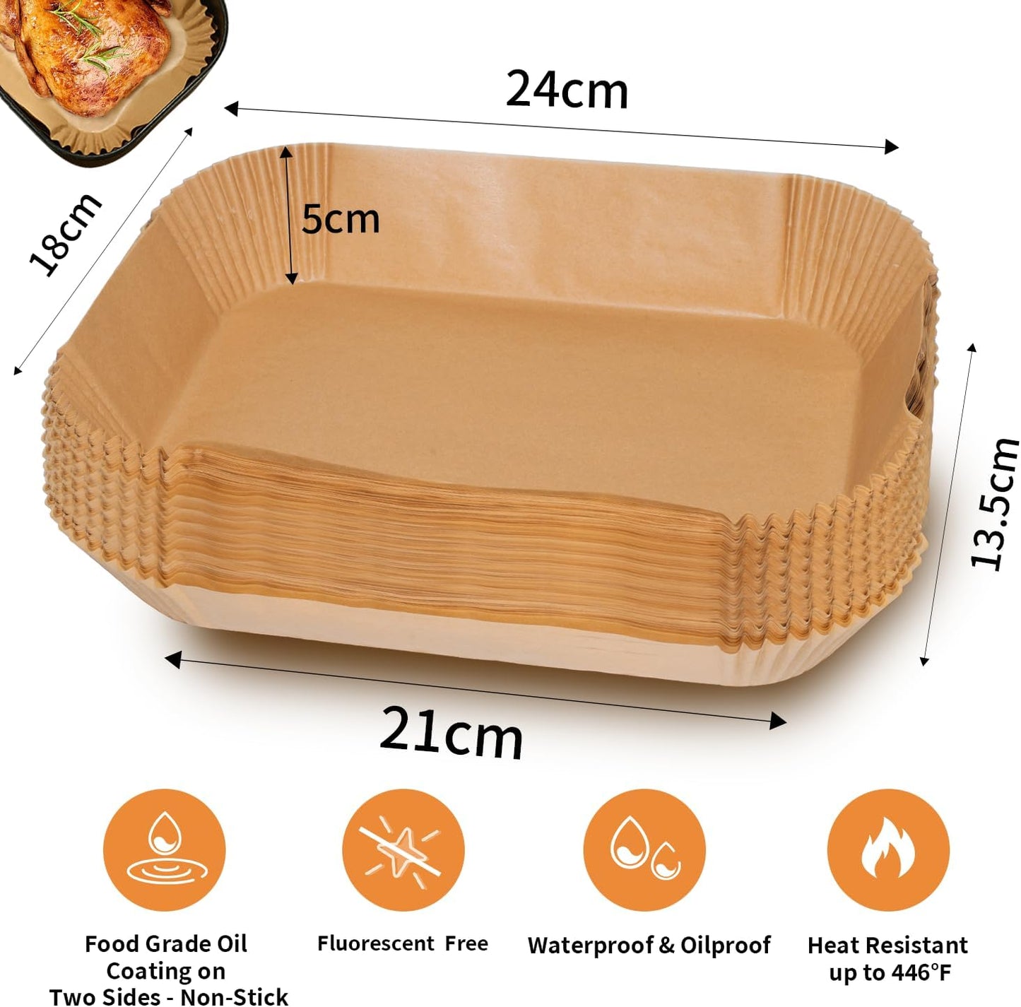FIFHEN 150PC Air Fryer Liners, Ninja Air Fryer Paper Liners Disposable, Air Fryer Accessories for Ninja AF300UK AF400UK SL400UK, Compatible with Ninja, Keplin, Tower, Salter and Other Dual Zone Air Fryer