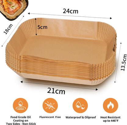 FIFHEN 150PC Air Fryer Liners, Ninja Air Fryer Paper Liners Disposable, Air Fryer Accessories for Ninja AF300UK AF400UK SL400UK, Compatible with Ninja, Keplin, Tower, Salter and Other Dual Zone Air Fryer