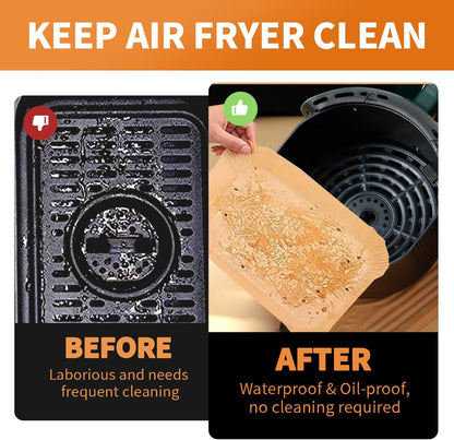 FIFHEN 150PC Air Fryer Liners, Ninja Air Fryer Paper Liners Disposable, Air Fryer Accessories for Ninja AF300UK AF400UK SL400UK, Compatible with Ninja, Keplin, Tower, Salter and Other Dual Zone Air Fryer
